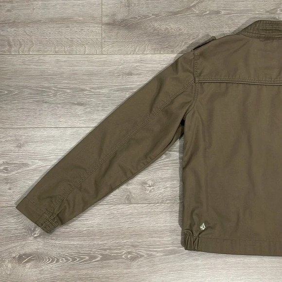 NWOT Volcom Women's Frochickie 2 Lovin Phoebe Brown Zip Up Canvas Moto Jacket XL - Picture 14 of 16